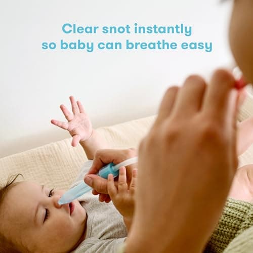 Frida Baby NoseFrida Nasal Aspirator, Snot Sucker Suitable for Newborns and Babies, Baby Nose Sucker + 24 Extra Hygiene Filters