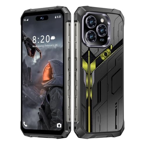 Huness 16 Ultra 32+1TB Rugged Armor Unlocked Cell Phone,Smartphone 6.99" HD Screen Android 15 Battery 22000mAh Unlocked Phone (Black, A_32+1TB)