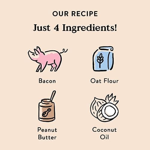 Bocce's Bakery Oven Baked Bac'N Nutty Treats for Dogs, Everyday Wheat-Free Dog Treats, Made with Real Ingredients, Baked in The USA, Natural PB & Bacon Biscuits, 5 oz