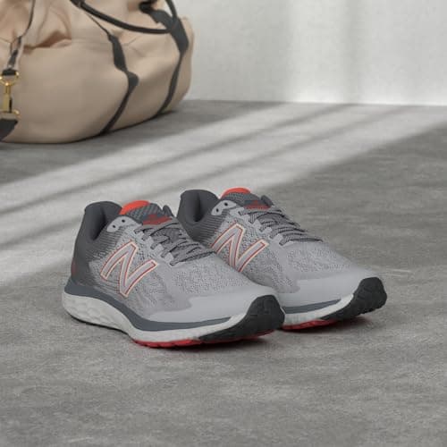 New Balance mens 680 V7 Running Shoe 10 X-Wide Grey/Ghost Pepper/Black