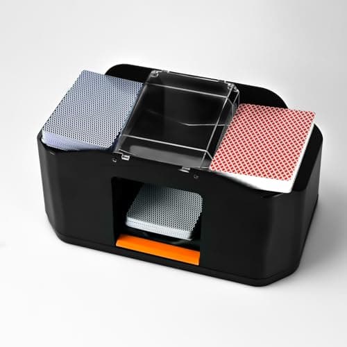 1/2 Decks Rechargeable & Low Noise Card Shuffler, Automatic 2000mAh Battery Shuffler Machine for Casino Poker, Texas Hold'em, Playing Card Games