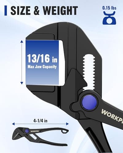 WORKPRO Mini Pliers Wrench, 4-Inch Wrench Pliers with Smooth Parallel Jaws