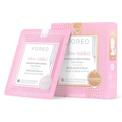 Glow Addict Advanced Collection 2.0 UFO-Activated Facial Mask - Hydrating Facial - Beauty & Personal Care - Vitamin C & Vitamin E - For All Skin Types & Dull Skin - Antiaging - 6 pcs in Pack