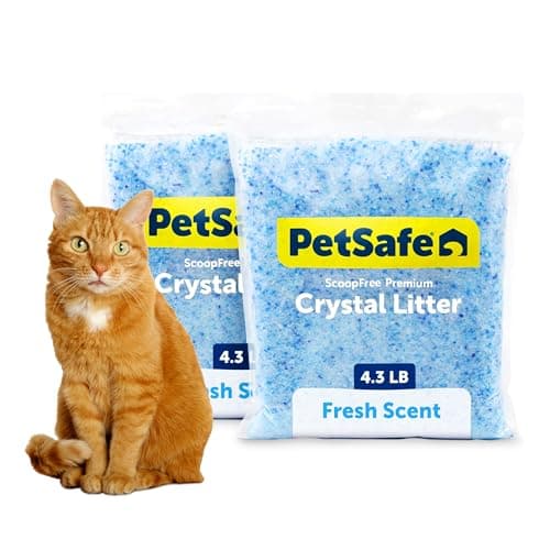 PetSafe ScoopFree 4.3 lb Bags (2 Pack) Premium Crystal Cat Litter - Outperforms Clay Litter - Refill Packs - Reusable Tray Compatible - Fresh Scent