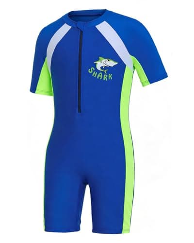 DivingBirds Boys One Piece Swimsuit, Quick-Dry Swimming Costume UV Protection for Kids 7-8 Years