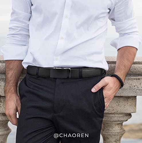 CHAOREN Mens Belt Leather Belts for Men Ratchet Belt, Customizable Fit (35mm)