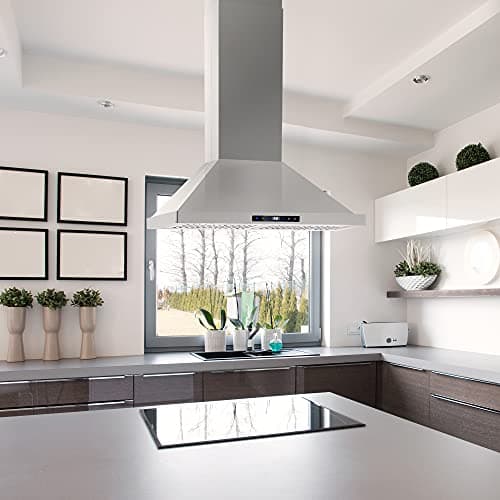 30 in. Lumin Coll 380 CFM Ducted Island Range Hood, LED, Stainless Steel