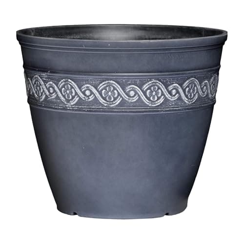 Classic Home and Garden 9411D-515 Corinthian Round Planter, 10", Storm