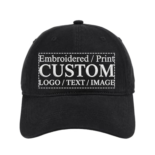Jaleanigh Soft Custom Hat Embroidered/Printed Logo/Text/Image (4 Sided)