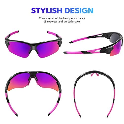 BEACOOL Polarized Sports Sunglasses for Men Women Baseball Running Cycling Fishing Softball Golf TAC Safety Glasses UV400