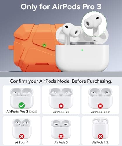 TNSNK for AirPods Pro 3rd Case with Secure Lock-Orange