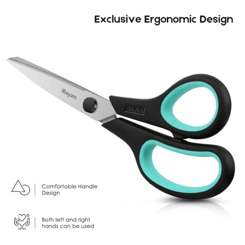 iBayam 8.5" Heavy Duty Scissors All Purpose for Office School Crafts Sewing