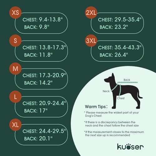 Kuoser Warm Dog Coat, Reversible Dog Jacket Waterproof Pet Winter Coat British Style Plaid Doggie Clothes Pet Dog Cold Weather Coats Cozy Snow Jacket Vest for Small Medium Large Dogs