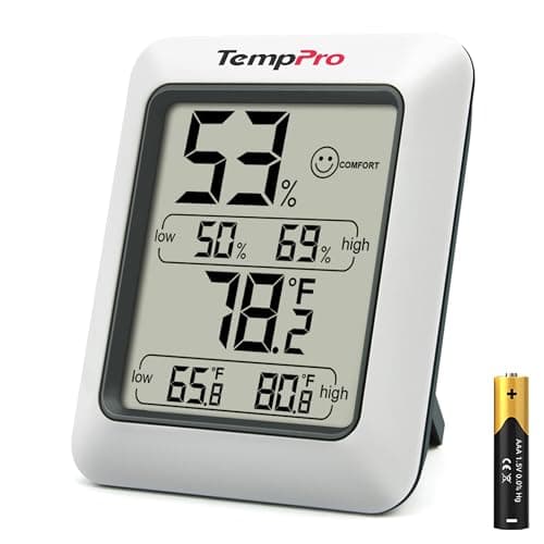 TempPro TP50 Digital Hygrometer Indoor Thermometer with Max/Min Records Room Thermometer and Humidity Monitor with Large LCD Display (Previously ThermoPro)