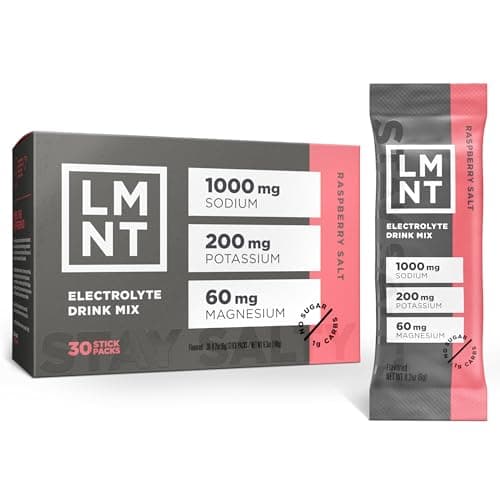 LMNT Zero Sugar Electrolytes - Raspberry Salt | Drink Mix | 30-Count