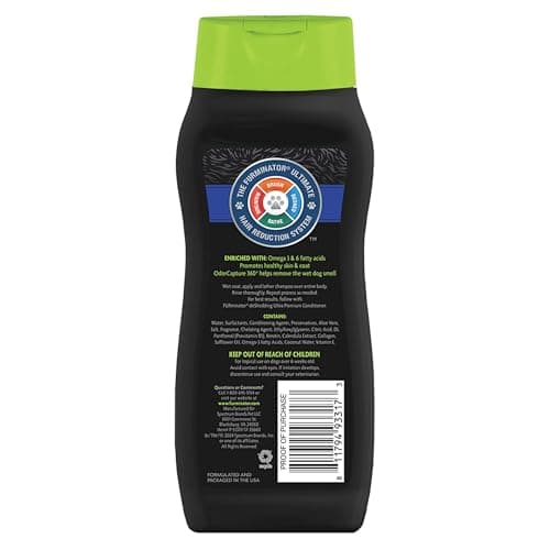 FURminator Ultra Premium deShedding Shampoo for Dogs Helps Reduce Excess Shedding, 16 oz