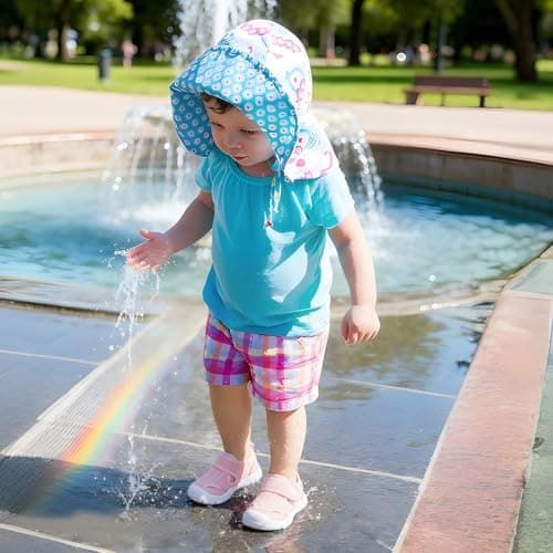 JOINFREE Wide Toe Box Toddler Shoes Barefoot Water Sandals with Quick-Dry Mesh and Anti-Collision Toe for Summer Outdoor Play Pink Size 5.5