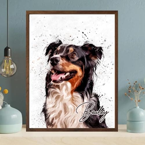 Custom Pet Portrait from Your Photos Watercolor Painting, Dog Memorial Gifts for Loss of Dog, Personalized Gift for Her Birthday, Pet Memorial Gift for Dogs, Cat & Dogs Portrait, Classic Watercolor