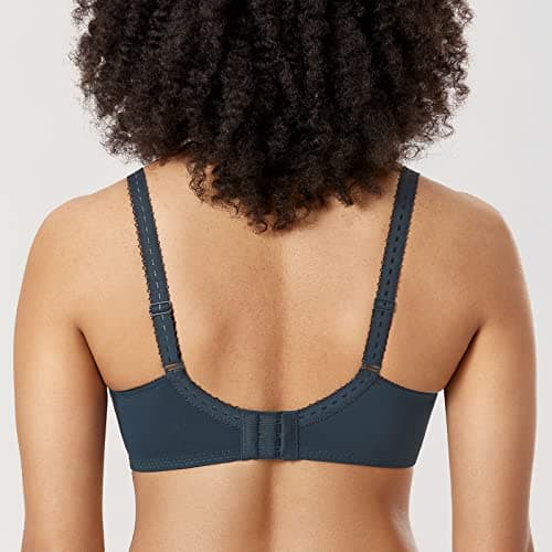 DELIMIRA Women's Plus Size Full Coverage Underwire Unlined Minimizer Lace Bra Sargasso 36D