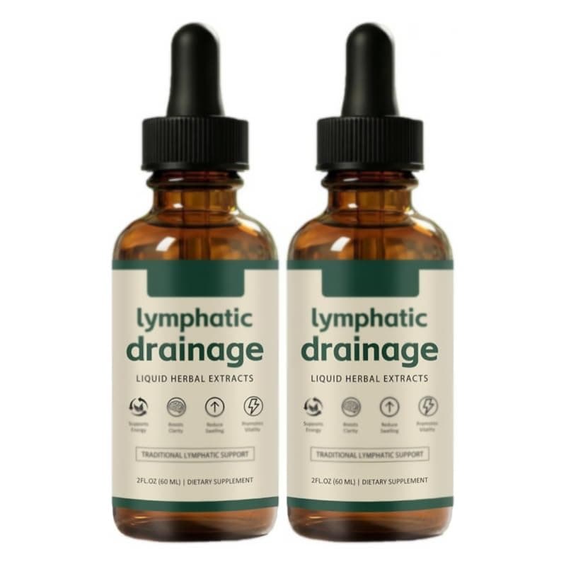 Gotas de drenaje linfático Lymphoria, Gotas de bienestar Lymphoria, Rápidas y efectivas, Mezclas herbales naturales, para mujeres y hombres (2 piezas)