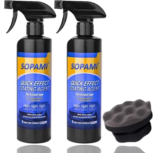 EZGHAR Sopami Car Coating Spray, Quick Effect Coating Agent, Persistent Type, Liquid Glass Coatings For Cars, Multifunctional Coat Renewal Agent Spray (2 PCS)