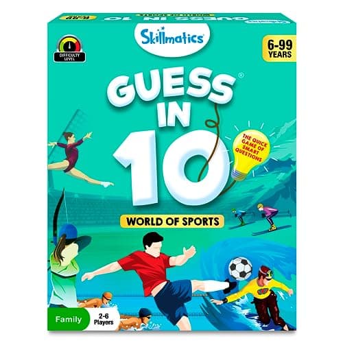 Skillmatics Guess in 10 Sports, Perfect for Boys, Girls, Kids, and Families Who Love Card Games, Toys, Travel Games, Gifts for Ages 6, 7, 8, 9 and Up
