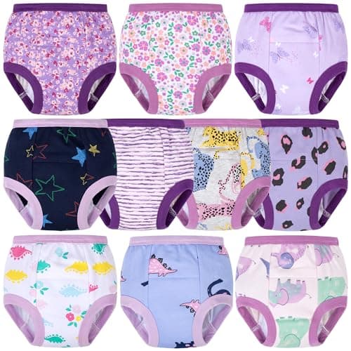 BIG ELEPHANT Toddler Training Pants, Soft Cotton Absorbent Training Underwear for Baby Boys & Girls