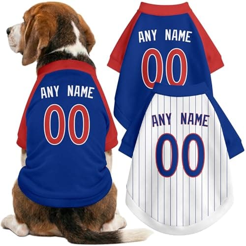 DALLASC Chicago C Dog Clothes Jersey Style Personalized Custom Pet T Shirt with Name and Number for Small Medium Large Dogs