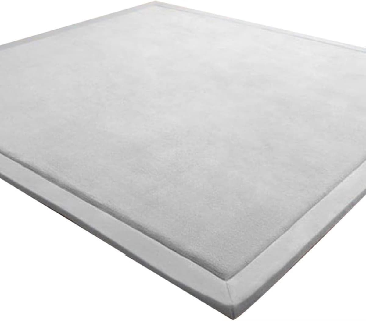 Engrosamiento Coral Terciopelo Alfombra Manta de rastreo para niños Alfombras Suaves de Tatami Antideslizante para niños Enlarge Play Mat (Gris, 150 * 150CM)