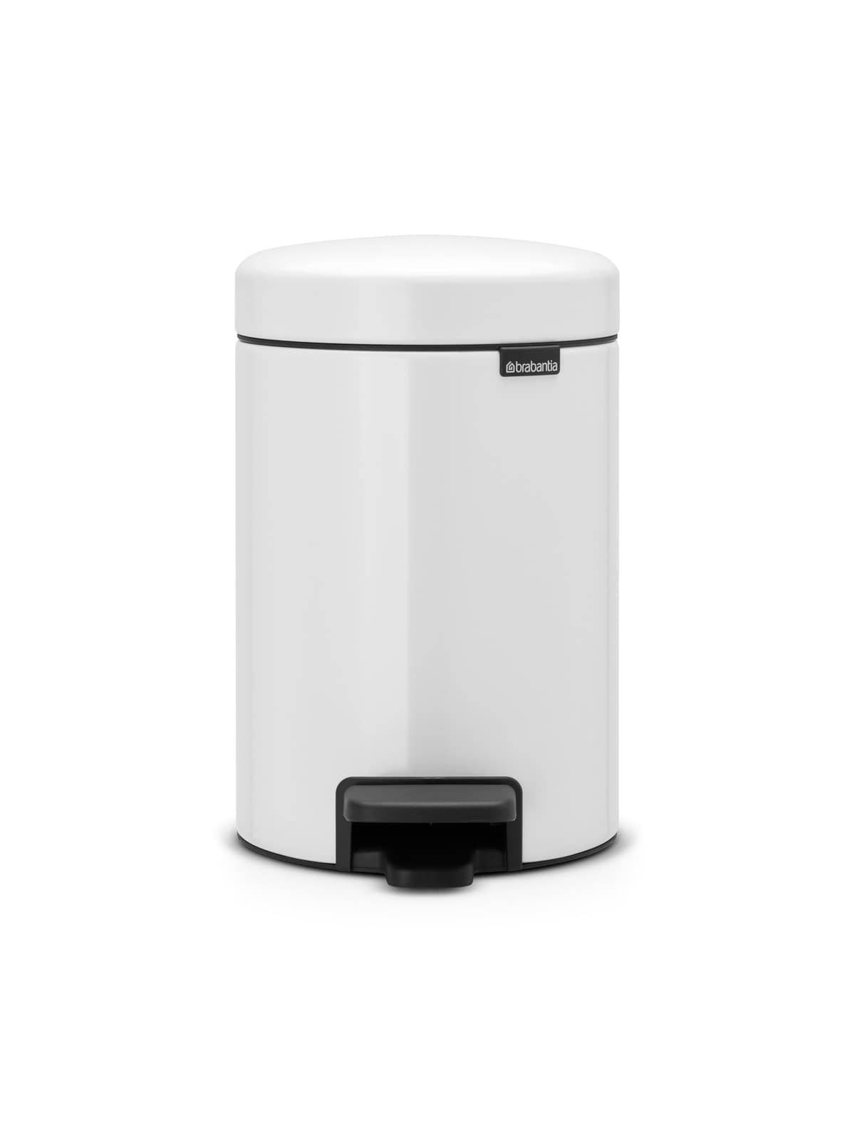 Brabantia Cubo de basura con pedal, Blanco, 3 l