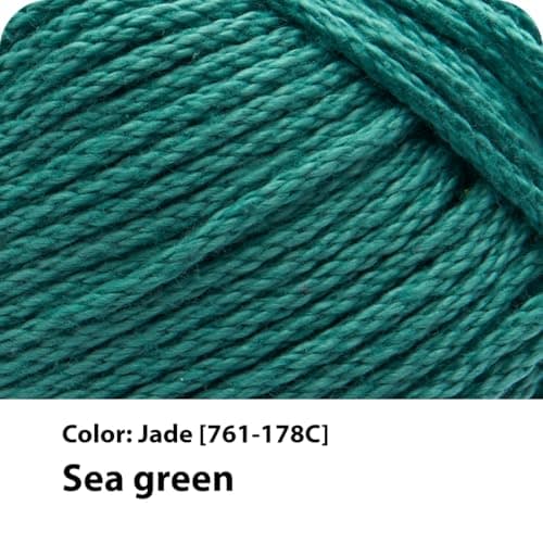 Lion Brand Yarn, 24/7 Cotton Yarn, Jade, Green, 1 Pack
