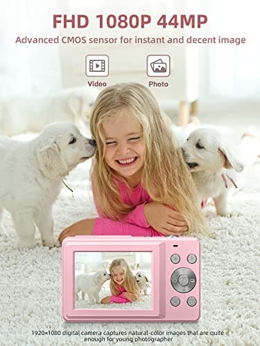 Digital Camera, FHD 1080P Digital Point and Shoot Camera with 16X Zoom Anti Shake, 32GB Card, Compact Small Camera for Boys Girls Kids