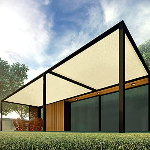 Patio 8' x 70' Sun Shade Fabric Roll 6/8/12 FT Shade Cloth for Patio, Outdoor Mesh Sail Sun Shades Canopy Replacement Pergola Cover for Backyard Deck Porch, Beige