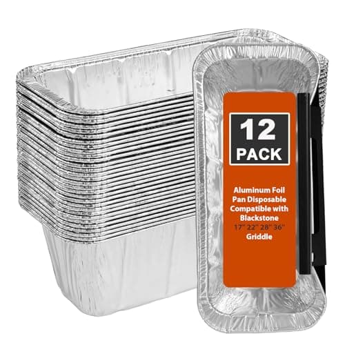 Whaleme Grease Cup Liners Compatible with Blackstone Griddle 5017 - Griddle Accessories Disposable Grill Tray, Aluminum Foil Drip Pan Grease Catcher Cup Liner for 17, 22, 28, 36 Inch, 12 Pack