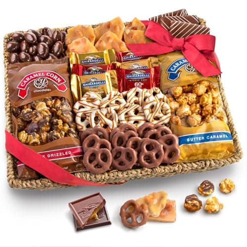 A Gift Inside Chocolate Gift Basket - Sweet Treats Gift Tray, Chocolates Gift Basket for Mom, Dad, Family & Friends