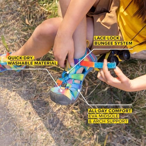 KEEN Toddler's Seacamp 2 CNX Closed Toe Sandal, Vivid Blue/Original Tie Dye, 7 T (Toddler's) US