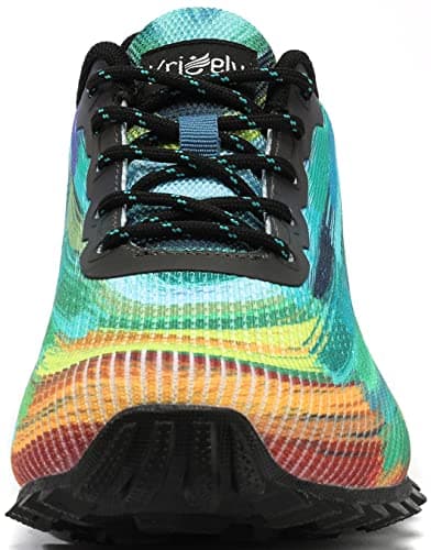 Kricely Men's Trail Running Shoes Fashion Hiking Sneakers Lightweight Tennis Cross Training Shoe Tie dye Non-Slip Walking Footwear Size 10