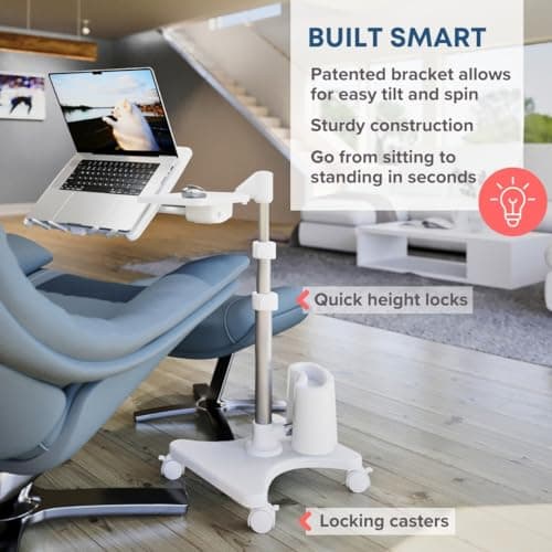 LEVO G2 Deluxe Adjustable Rolling Laptop Stand