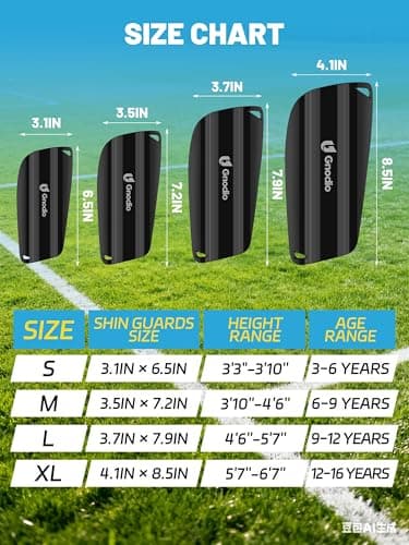Gnodio Kids Soccer Shin Guards with Sleeves and Socks Set Youth Toddler Shin Pads Long Socks for 3-12 Years Boys Girls Lightweight Soccer Equipment Black M