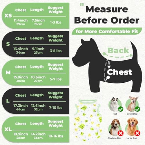 PETCARE Cartoon Dog Shirts for Small Dogs Cute Dog Clothes Green Frog Tshirt Soft Cotton Puppy Pajamas Breathable Sleeveless Pet Tank Top Spring Summer Dogs Clothes for Chihuahua Yorkie Shih Tzu
