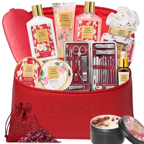 Mothers Day Gift for Women Spa Gift Set for Women 17Pcs Luxury Bath & Body Gift Set Beauty Care Kit with Necklace | Valentine's, Birthday, Christmas Gifts for Her Wife Pampering Kit Perfect for Travel