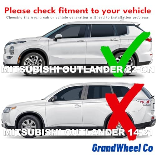 GrandWheel Co Smoke Tinted in-Channel Side Window Vent Visor Deflectors Rain Guards Compatible with Mitsubishi Outlander 2022-2026 - 4 pcs. GW0970