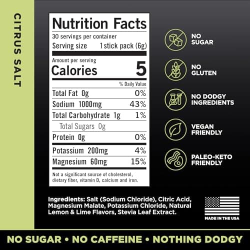 LMNT Zero Sugar Electrolytes - Citrus Salt | Drink Mix | 30-Count
