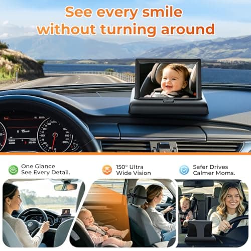 Itomoro Baby Car Camera, View Infant in Rear Facing Seat with Wide Crystal Clear View,360° Rotation Plug and Play Easy Install car camera for baby 1080p
