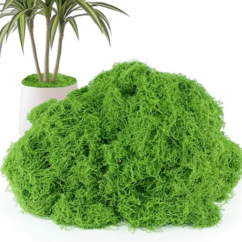 ASCAKE Fake Moss 5.3 oz, Artificial Moss for Crafts & Potted Plants