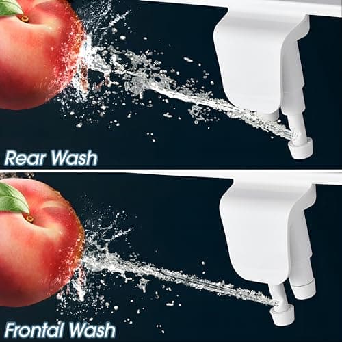 BIGCOW Bidet Attachment for Toilet, Ultra-Slim Dual Nozzle (Frontal & Rear Wash) Hygienic Toilet Bidet, Fresh Cold Water Pressure Adjustable Bidet Attachment with Stainless Steel Inlet