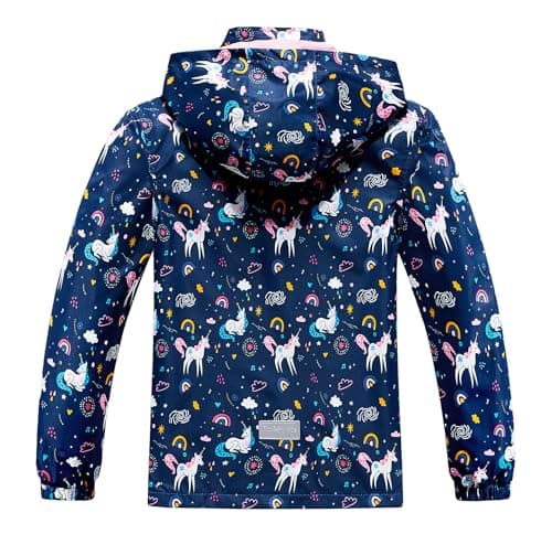 Aiwujiwu Girls Boys Rain Jacket Kids Lightweight Raincoats Windbreaker Outdoor Water-Resistant Hooded Jacket for Children