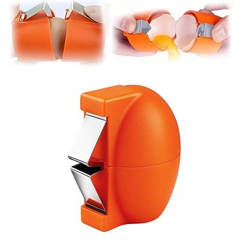 2026 New Egg Shell Opener, Stainless Steel Egg Cracker Tool, Multifunctional Egg Shell Opener for Raw & Hard-Boiled Eggs, Handheld Kitchen Gadget for Easy Peeling & Separating (orange, 1PCS)