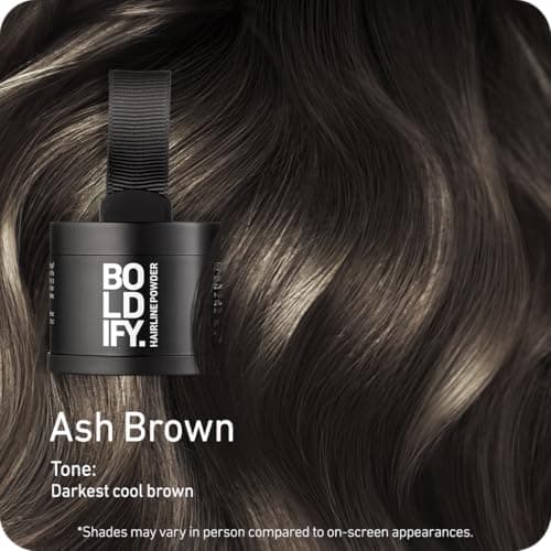 BOLDIFY Hairline Powder - Water-Resistant Root Touch Up Hair Color for Gray Coverage - 24-Hour Stain-Proof, Mess-Free Hair Powder for Thinning Hair
