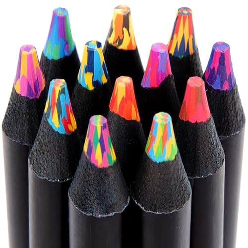 Yangmei Art Supplies 12 Rainbow Colored Pencils, Teen Girl Gifts Trendy Stuff, Arts and Crafts for Kids Ages 8-12, Gifts for 5-12 Year Old Girl, Party Favors for Kids 8-12, Stocking Stuffers